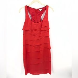 Shoshanna April Tiered Silk Dress Womens 4 Ruffle Mini Party Holiday Luxury